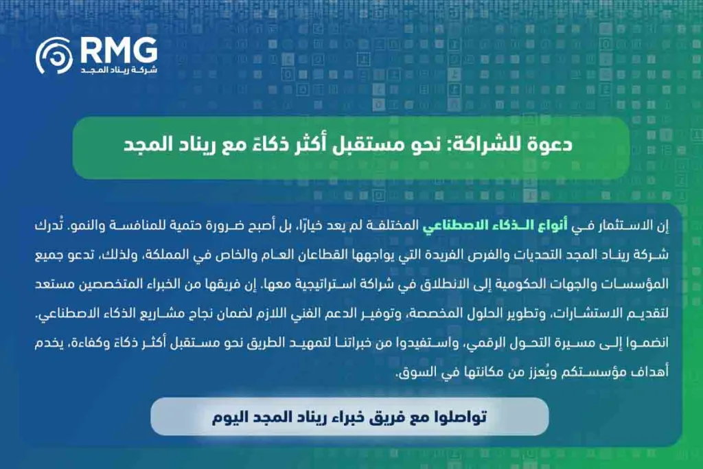 أنواع الذكاء الاصطناعي: دليلك المتكامل لاستثمار ثورة التقنية في المملكة