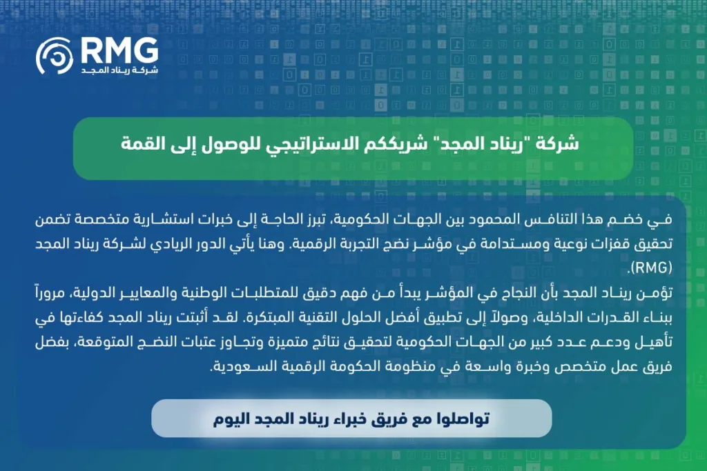 مؤشر نضج التجربة الرقمية في السعودية: خارطة طريق الجهات الحكومية لرضا المستفيدين والريادة العالمية 3 مؤشر-نضج-التجربة-الرقمية-في-السعودية